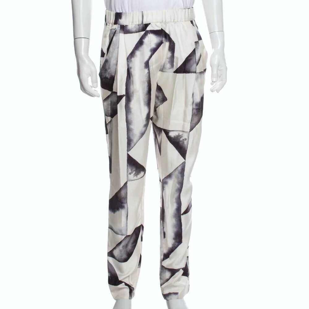 Phillip Lim 100% Silk geometric print trousers - Picture 3 of 9